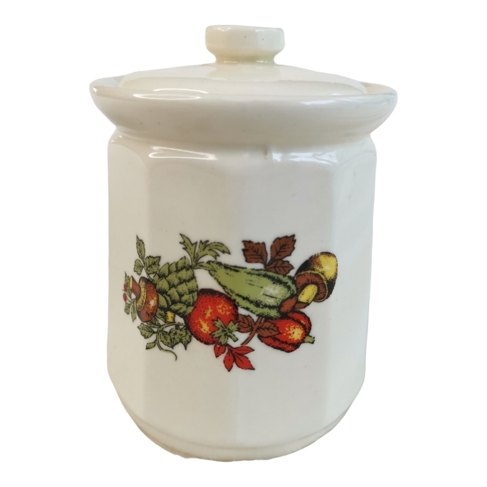 Vintage Mushroom and Vegetable‎ Ceramic Canister